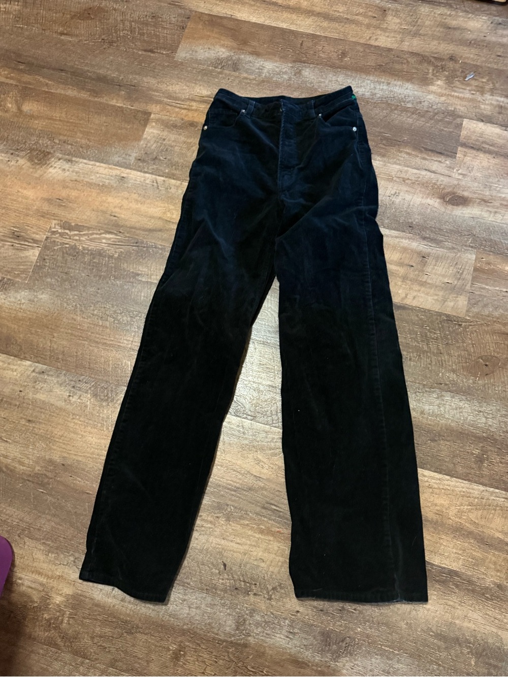 H&M Black Corduroy Straight-Leg Women's Pants